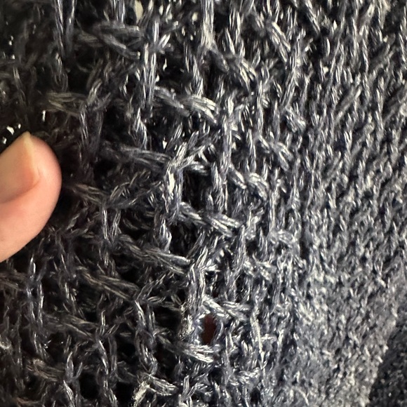 Women's Open-Knit Sweater - Charcoal Gray - Picture 3 of 3